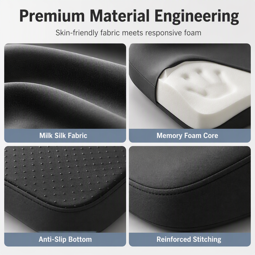 Ergonomic Memory Foam Seat Cushion – Comfortable Support for Office & Car