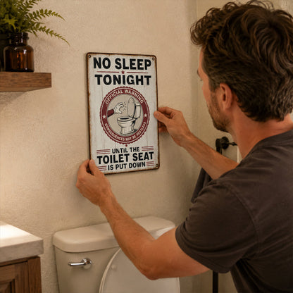 Say It Without Nagging 🤫 Hilarious Vintage Toilet Seat Reminder Sign (Pre-Drilled Holes for Hanging or Nailing)