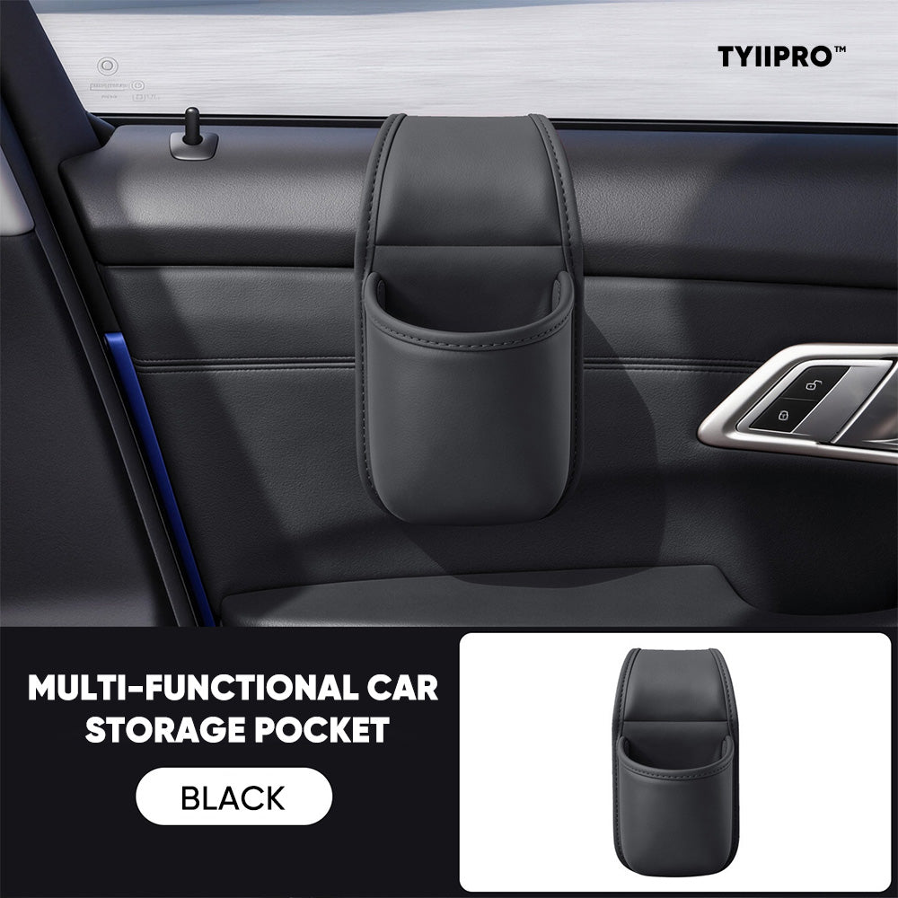 TYIIPRO™ Multifunctional Car Door Storage Pocket – Easy Adhesive Installation with Soft Flannel Lining & Residue-Free Adhesive