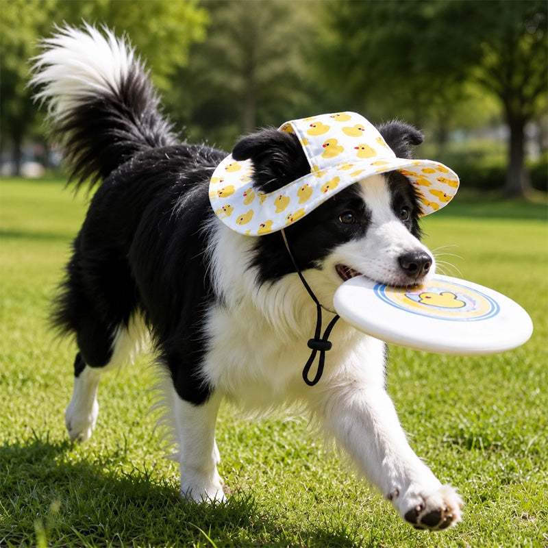 🐾 Cute Printed Pet Bucket Hat, Breathable Sun Cap Fits Dogs & Cats