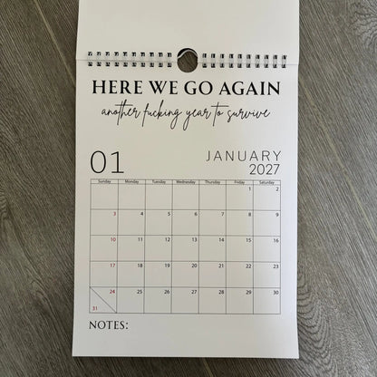 Fuck It Calendar 2027, Funny Sweary Wall Calendar