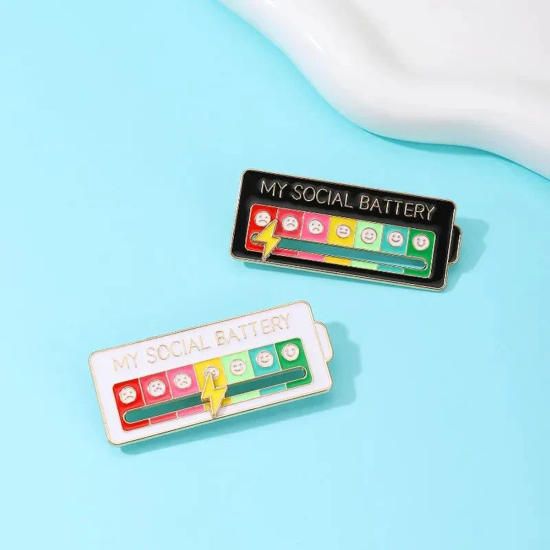 My Social Battery / Mood Tracker Enamel Brooch