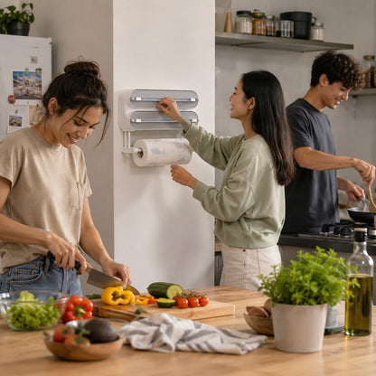 Magnetic Kitchen Roll & Wrap Dispenser for Kitchen Storage