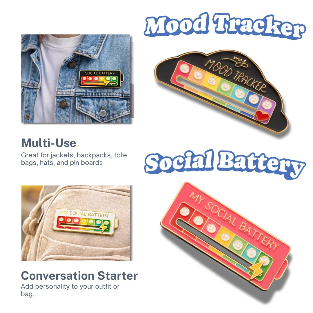 My Social Battery / Mood Tracker Enamel Brooch