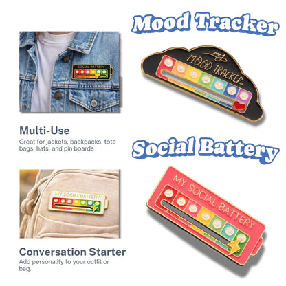 My Social Battery / Mood Tracker Enamel Brooch