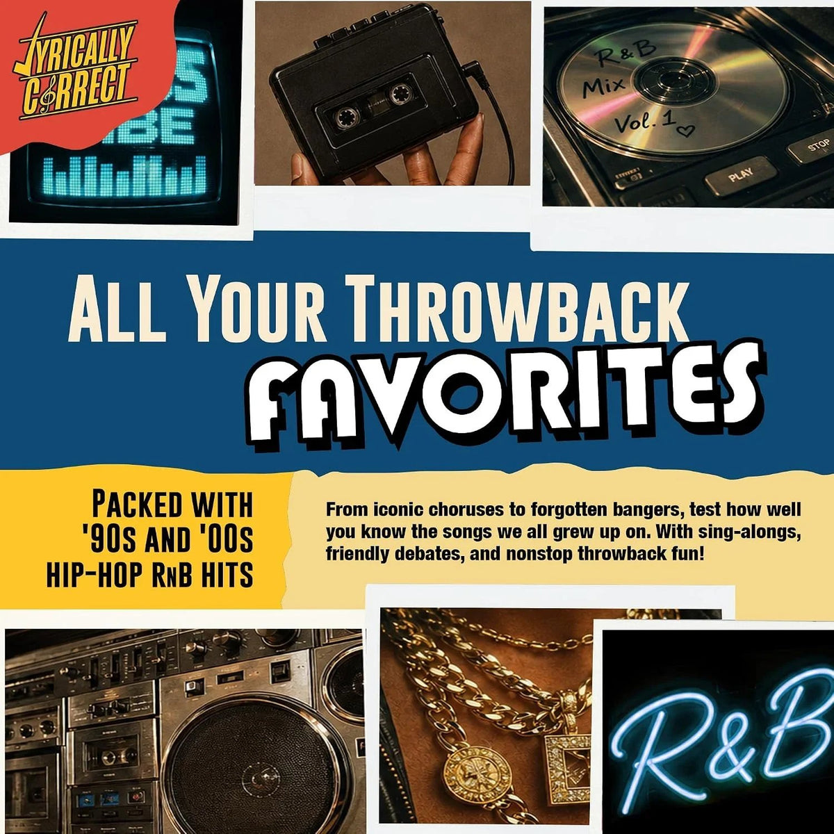 🎤Lyrically Correct: ’90s R&B Expansion Pack – 80 Cards of Old-School Hits & Ultimate Music Trivia