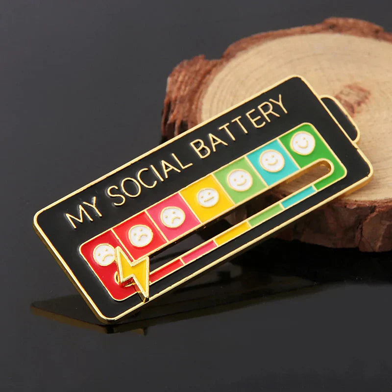 My Social Battery / Mood Tracker Enamel Brooch