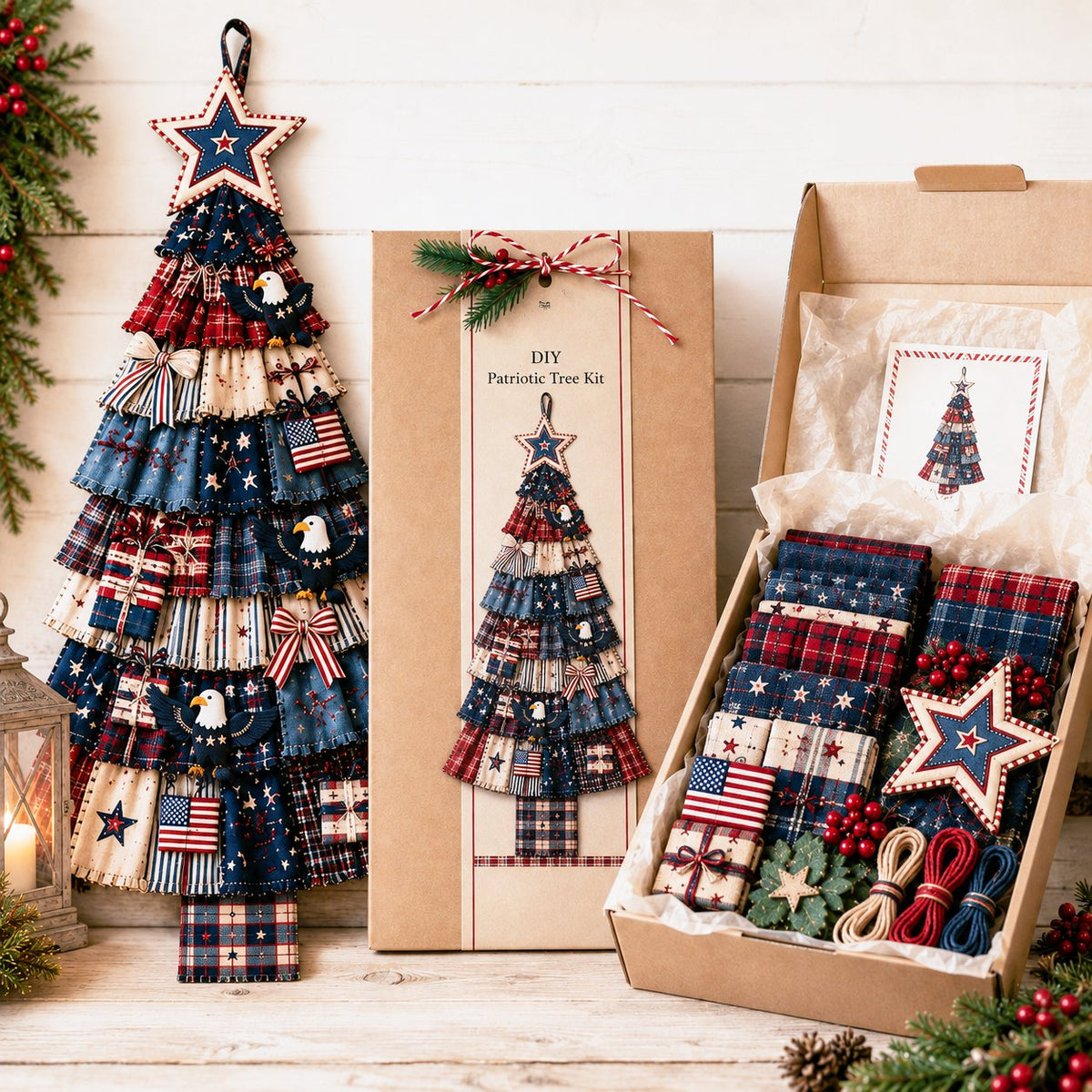 🎄Beginner-Friendly DIY Oversized Patchwork Christmas Tree Door Hanging Kit | Complete Kit with All Tools & Step-by-Step Guide Included 💕