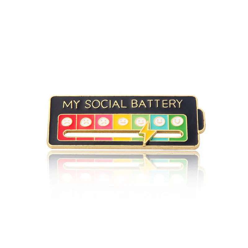My Social Battery / Mood Tracker Enamel Brooch