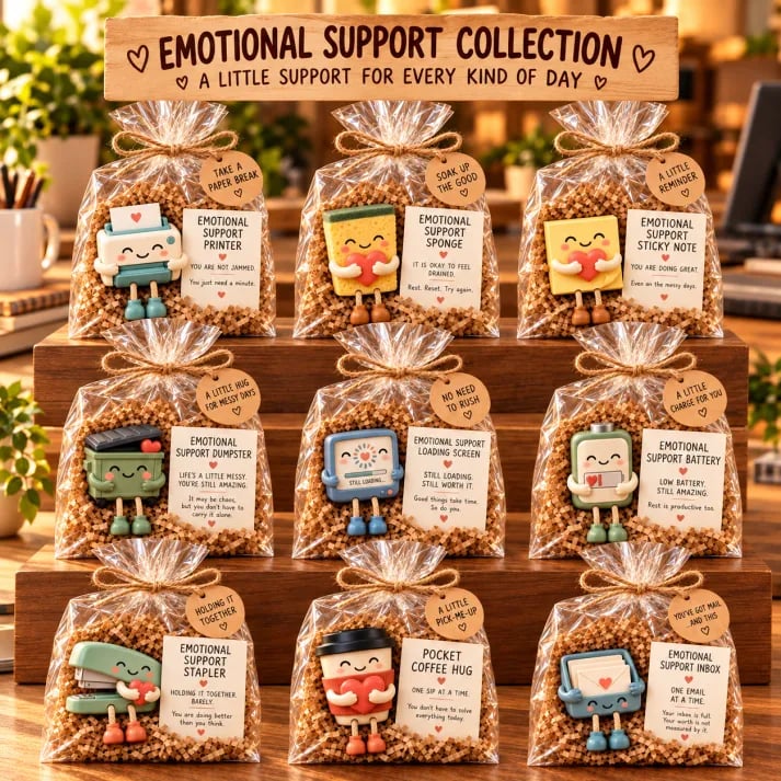🔥Emotional Support Desk Companions🎁Funny Coworker Gift with Encouraging Message Card
