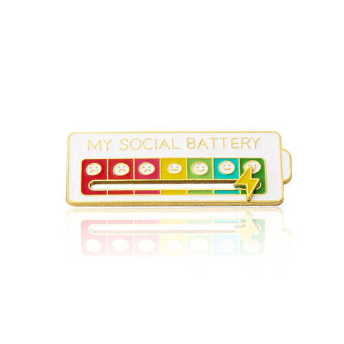 My Social Battery / Mood Tracker Enamel Brooch