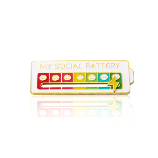My Social Battery / Mood Tracker Enamel Brooch