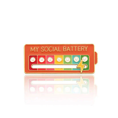 My Social Battery / Mood Tracker Enamel Brooch