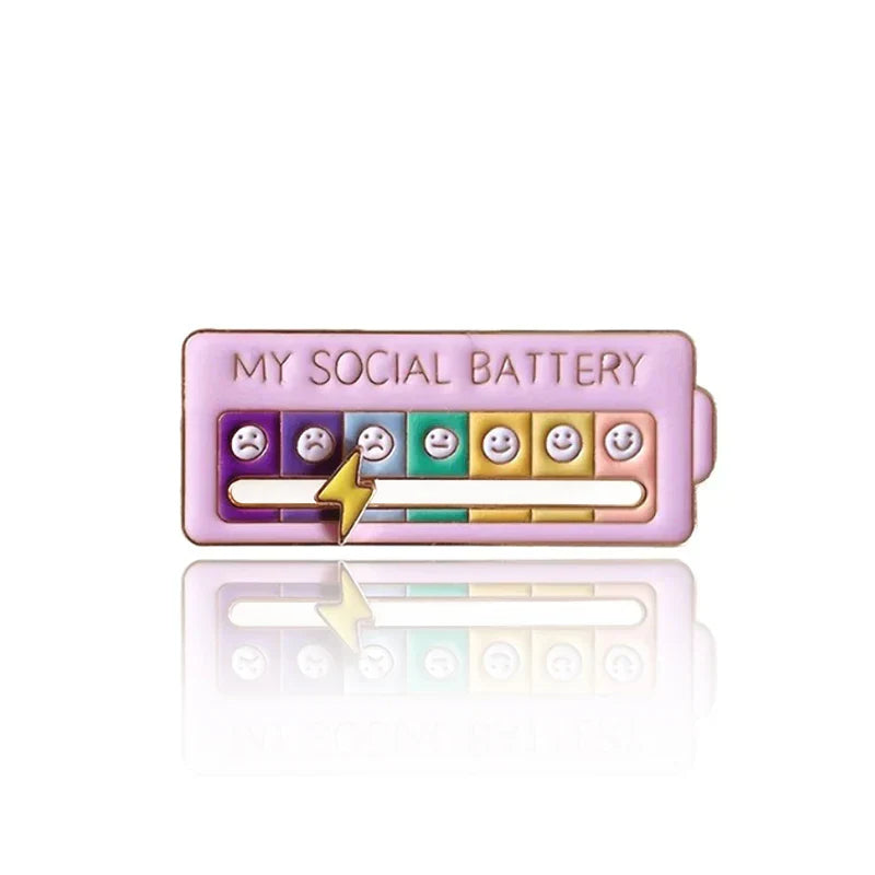 My Social Battery / Mood Tracker Enamel Brooch