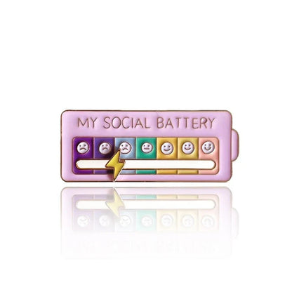My Social Battery / Mood Tracker Enamel Brooch