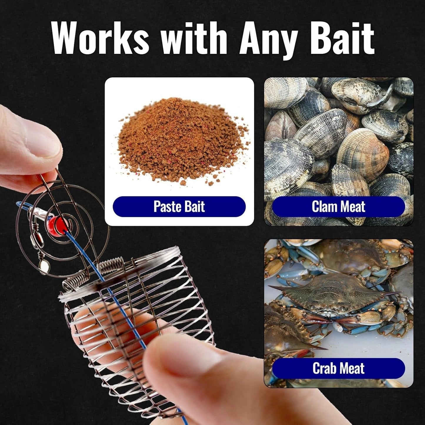 Tyiipro™ Stainless Steel Fishing Bait Cage Feeder – Durable Fish Attracting Rig Attachment