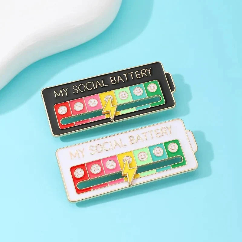My Social Battery / Mood Tracker Enamel Brooch