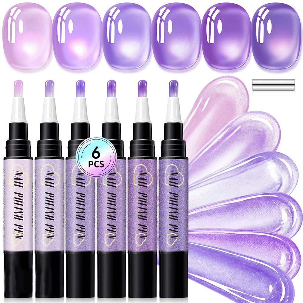 6PCS One-Step Gel Nail Art Pen Set