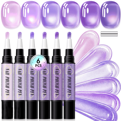 6PCS One-Step Gel Nail Art Pen Set