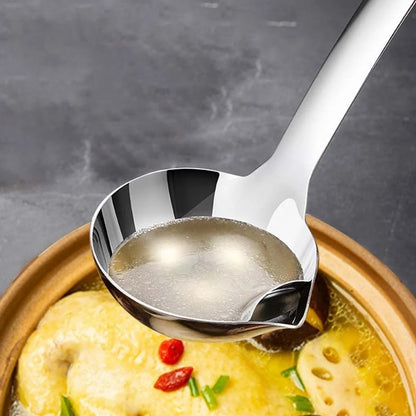 2 Counts, Stainless Steel Oil Separator Soup Ladle