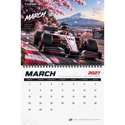 🏎️TYIIPRO™ 2027 Motorsport Racing Calendar – 12-Month Wall Calendar, 11 × 8.5 Inch Racing Car Calendar for Motorsport Fans