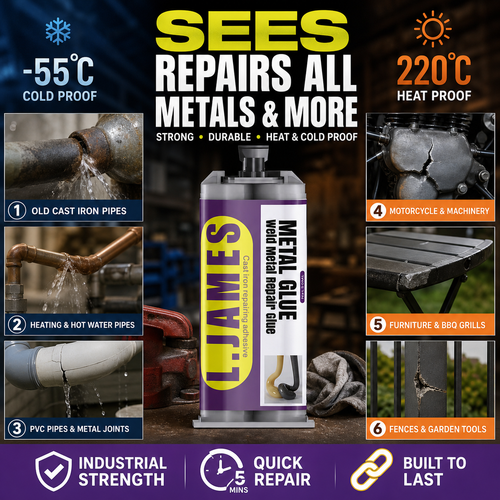 Metal Weld Repair Glue – 2-Part Epoxy, Waterproof, Heat-Resistant, Drillable 🔧