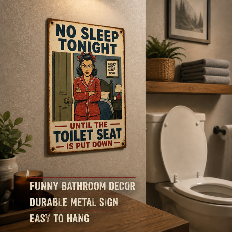 Say It Without Nagging 🤫 Hilarious Vintage Toilet Seat Reminder Sign (Pre-Drilled Holes for Hanging or Nailing)