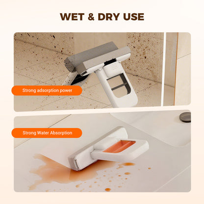 🧼 Foldable Mini Mop — No-Mess Squeeze, Wipes Any Surface