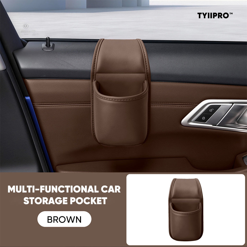 TYIIPRO™ Multifunctional Car Door Storage Pocket – Easy Adhesive Installation with Soft Flannel Lining & Residue-Free Adhesive