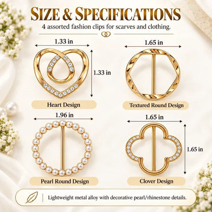 ✨ Women's Metal Shirt Clips – Round & Heart Designs for Loose Clothing