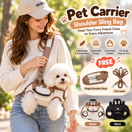 2-in-1 Pet Carrier Shoulder Bag & Backpack with Free Leash – Breathable Carrier for Small Dogs & Cats