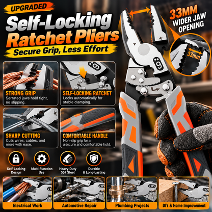 Tyiipro™  Self-Locking Ratchet Pliers – Secure Grip, Less Effort