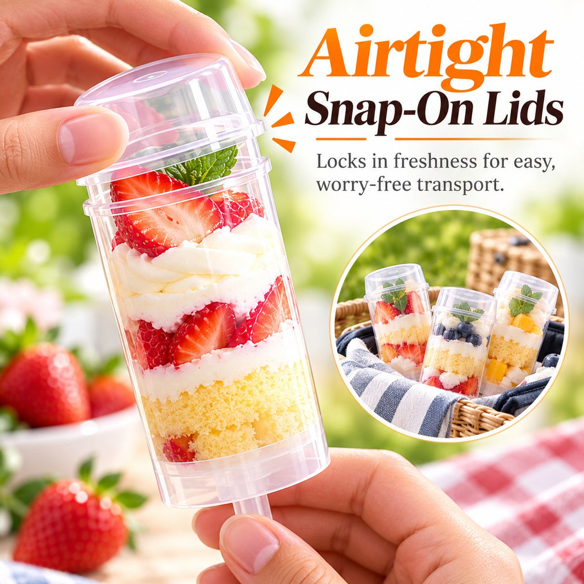 🧁Tyiipro™ Clear Push Pop Containers for Layered Desserts