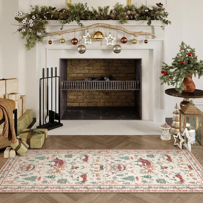 🎄 Christmas Deer & Santa Long Runner Rug