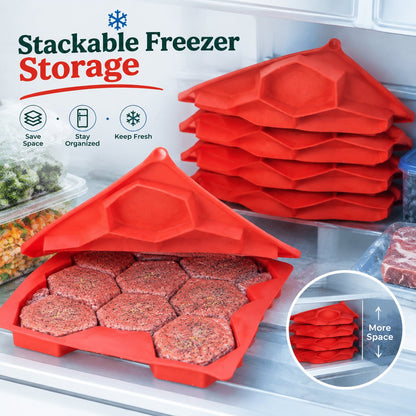 🍔Tyiipro™ Burger Press & Freezer Container – Makes 8 Quarter-Pound Patties
