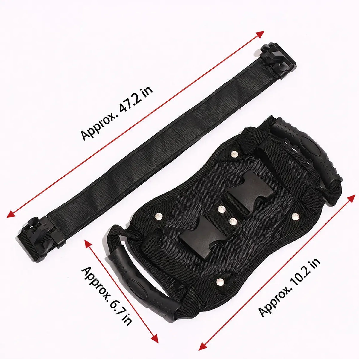 Adjustable Motorcycle Passenger Grab Handle Belt | Dual-Grip Waist Support