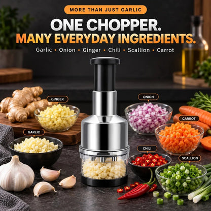🥣Tyiipro™ Chop Garlic Faster – Press-Down Manual Food Chopper