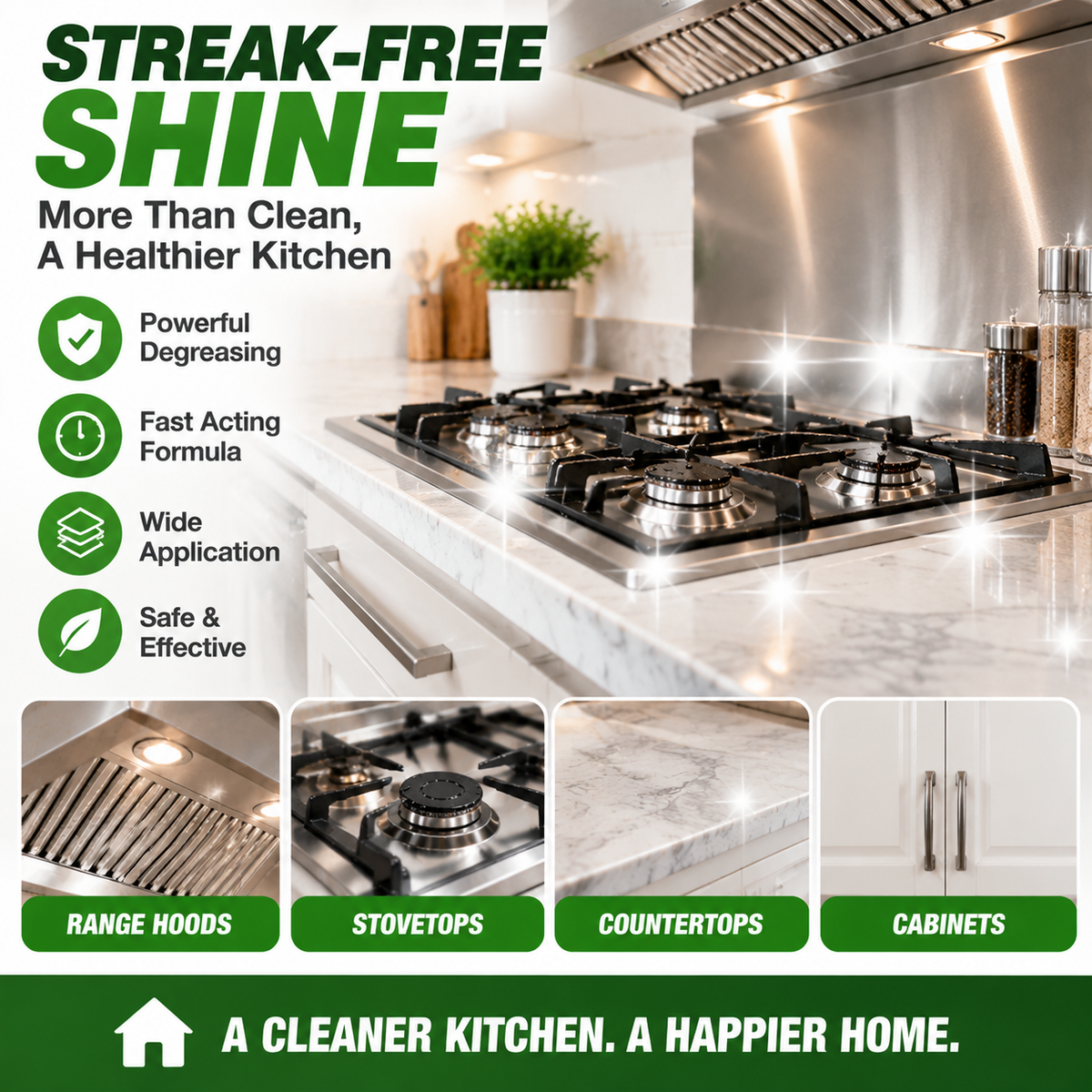 Kitchen Degreaser Spray – Heavy-Duty Grease Remover for Stoves, Ovens & Cabinets