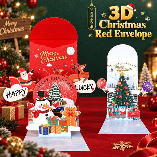 2-Pack 3D Christmas Money Cards – Handmade Pop-Up Holiday Cards with Cash Pocket & Message Space