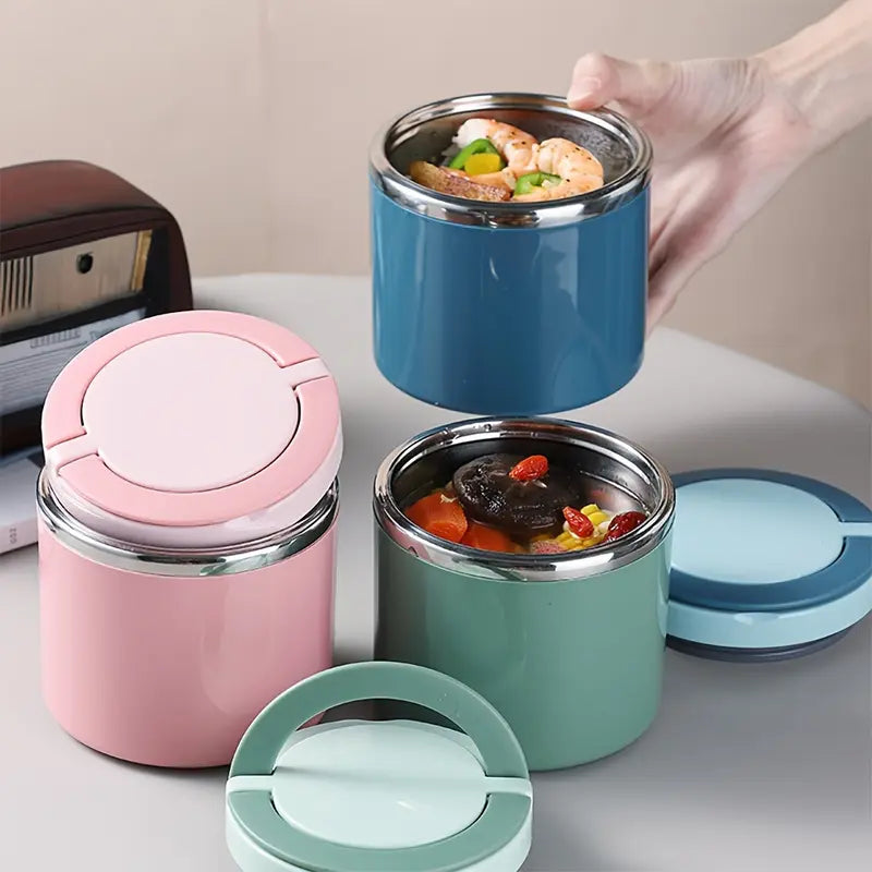 TYIIPRO™ Stainless Steel Insulated Lunch Box with Handle – Leakproof Stackable Food Container for Office, School & Travel