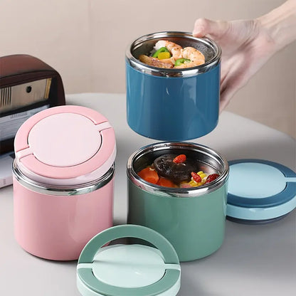 TYIIPRO™ Stainless Steel Insulated Lunch Box with Handle – Leakproof Stackable Food Container for Office, School & Travel