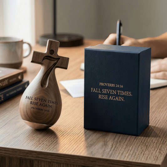 ✨Proverbs 24:16 – Solid Wood Faithful Roly-Poly Ornament