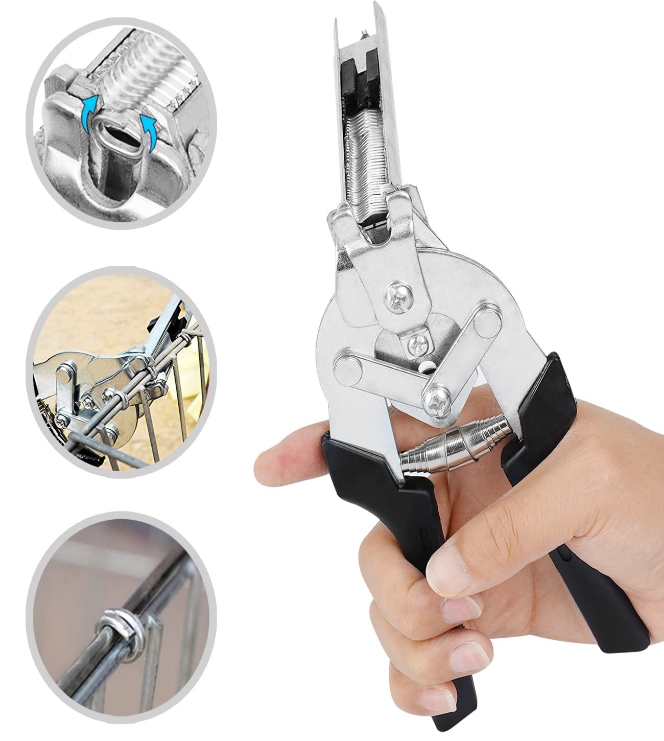 TYIIPRO™ M-Type Hog Ring Pliers Kit – Semi-Automatic Spring-Loaded Fence & Cage Repair Tool