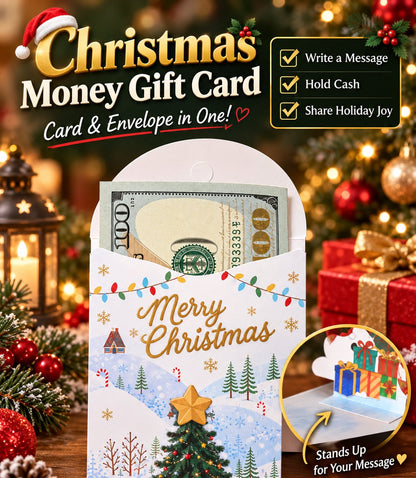 2-Pack 3D Christmas Money Cards – Handmade Pop-Up Holiday Cards with Cash Pocket & Message Space