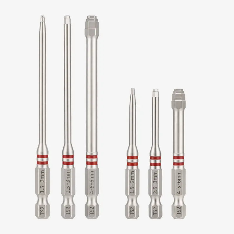 TYIIPRO™ 6PCS S2 Alloy Steel Magnetic Screwdriver Bits Set – Pagoda Hex Shank Drill Bit Set