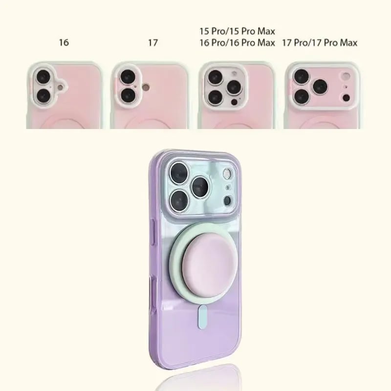 TYIIPRO™ Magnetic Gradient Phone Case with Liquid Stand for iPhone
