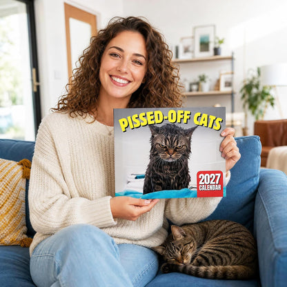 PISSED-OFF CATS 2027 Wall Calendar - Funny Gift for Cat Lovers