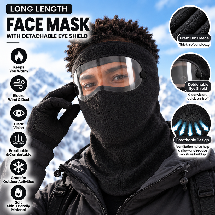 ❄️ Tyiipro™ Warm Breathable Face Cover for Winter Cycling & Trail Adventures