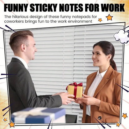 🔥12 Pads Funny Office Sticky Notes Set — 12 Unique Designs | Sarcastic & Quirky, Perfect Coworker Gift🎁