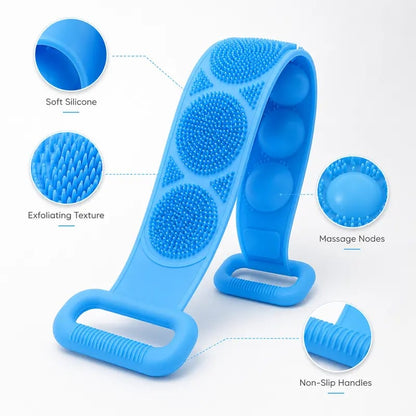 Long Silicone Shower Back Scrubber Strap